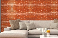interior with brown sofa. 3d illustration
